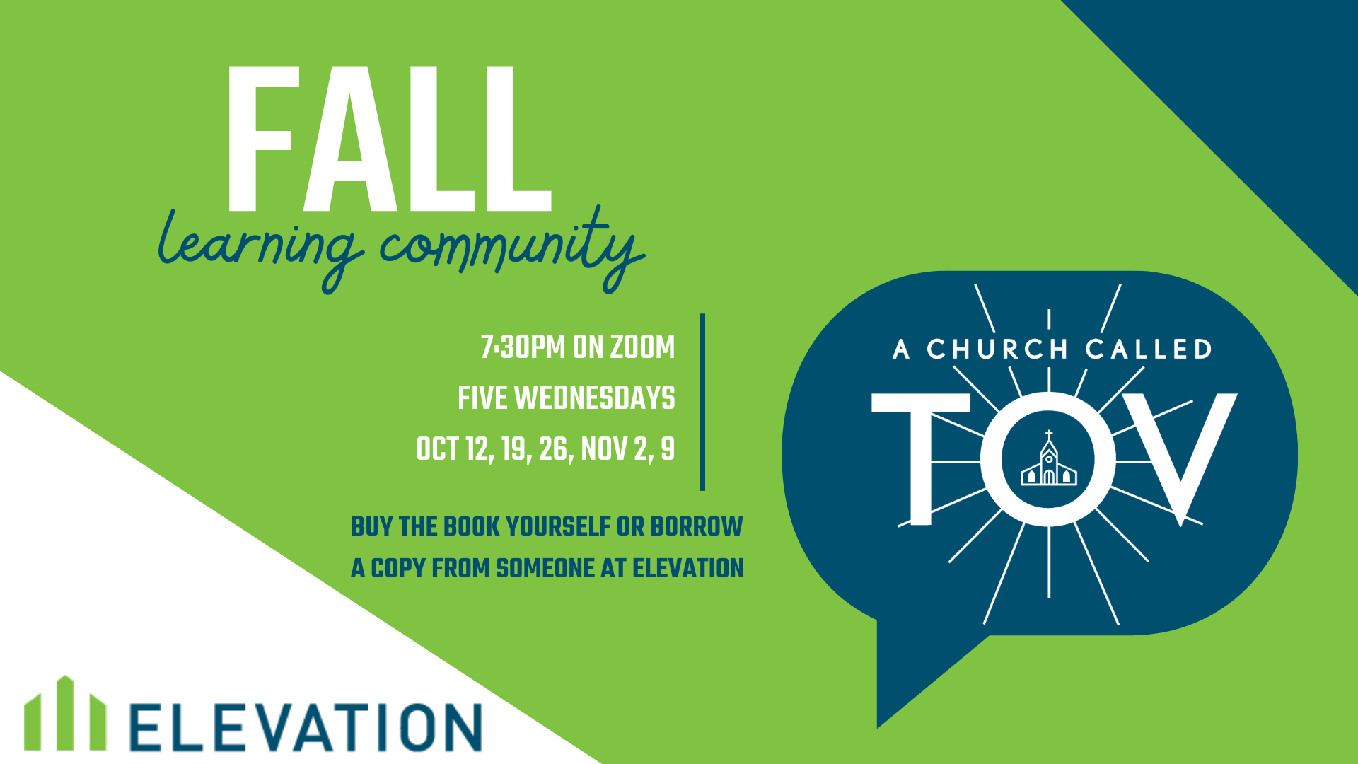 Fall Learning Community - A Church Called Tov