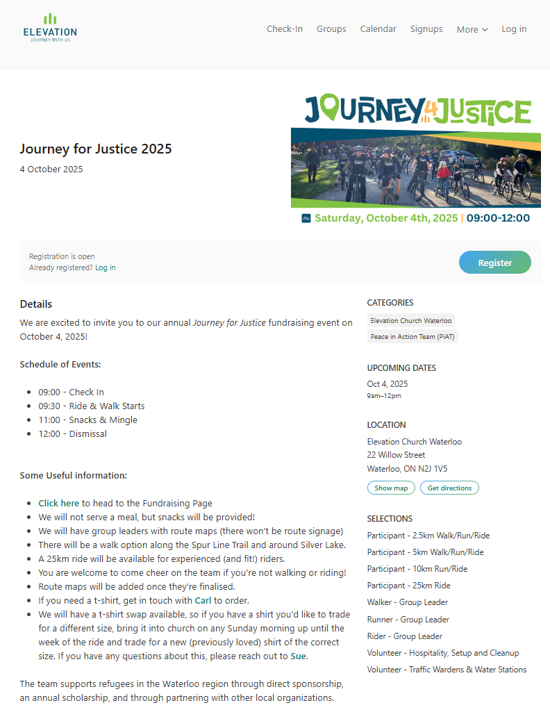 J4J2025 - Church Center Sign up